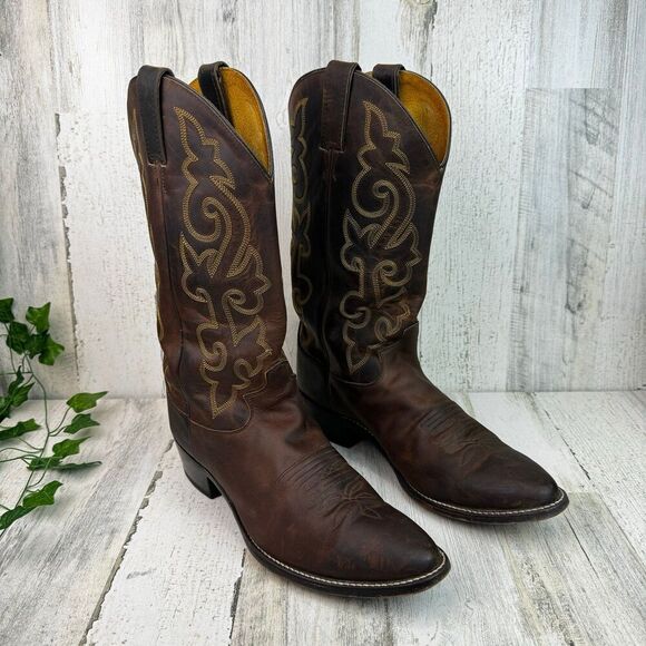 Botas Zapatos Apache Nautica Justin 2253 Buck Western Cowboy Boots In Bay  Apache Brown Leather 11EE